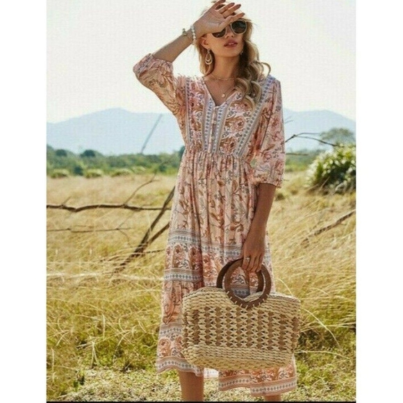 ONLY  DRESERT DELUXE MAXI DRESS Size L - Picture 1 of 8